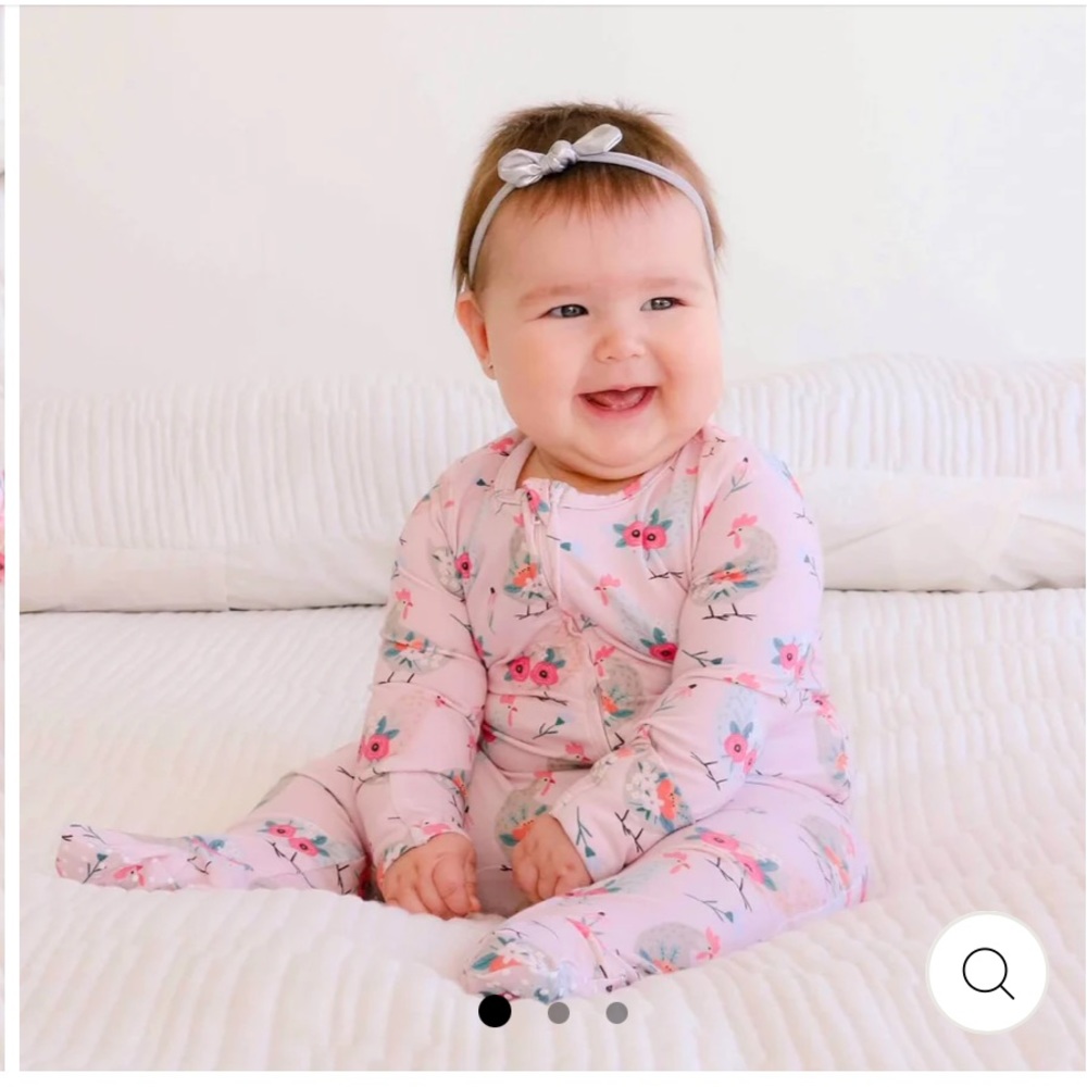 Caden Lane. Pink Chicken zipper Footie. 3-6 months